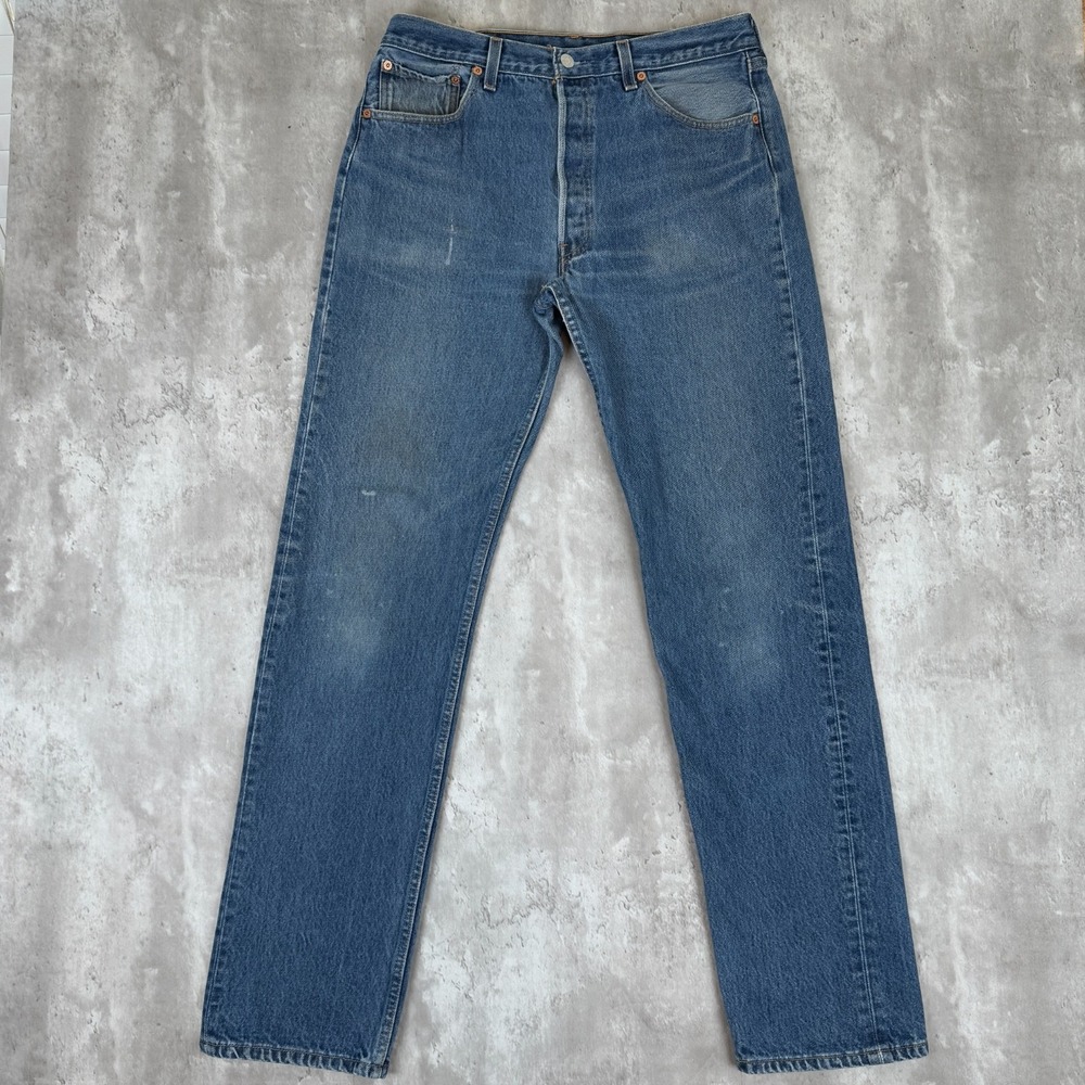 Vintage Levi's 501xx Jeans Mens 35x38 (34x34) Button Fly Blue Denim Western USA